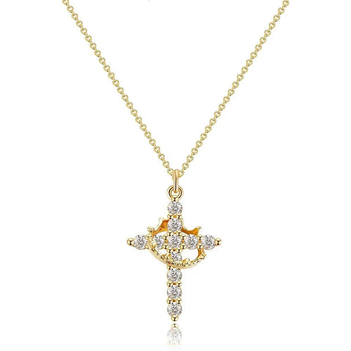 Cross & Crown Necklace